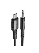 Acefast audio cable USB Type C - 3.5mm mini jack (male) 1.2m, AUX black (C1-08 black)