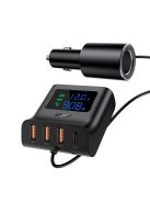 Acefast car charger 90W USB Type C / 3x USB / cigarette lighter socket, PPS, PD3.0, QC3.0, AFC, FCP charging station black (B8 black)