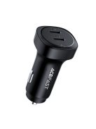 Acefast car charger 72W, 2x USB Type C, PPS, Power Delivery, Quick Charge 3.0, AFC, FCP black (B2 black)