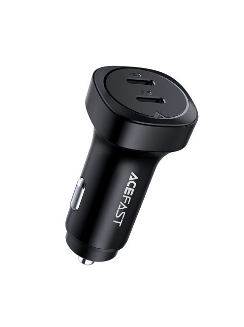 Acefast car charger 72W, 2x USB Type C, PPS, Power Delivery, Quick Charge 3.0, AFC, FCP black (B2 black)