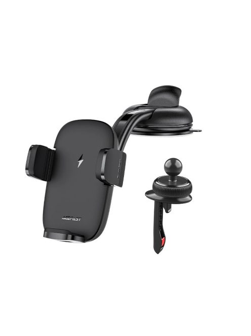 Acefast automatic phone holder for windshield, cockpit and air vent with Qi 15W wireless charger black (D10)