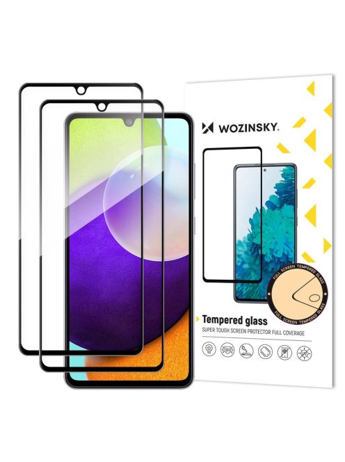 Wozinsky Set of 2x Super Strength Full Glue Tempered Glass Full Screen with Frame Case Friendly Samsung Galaxy A33 5G Black