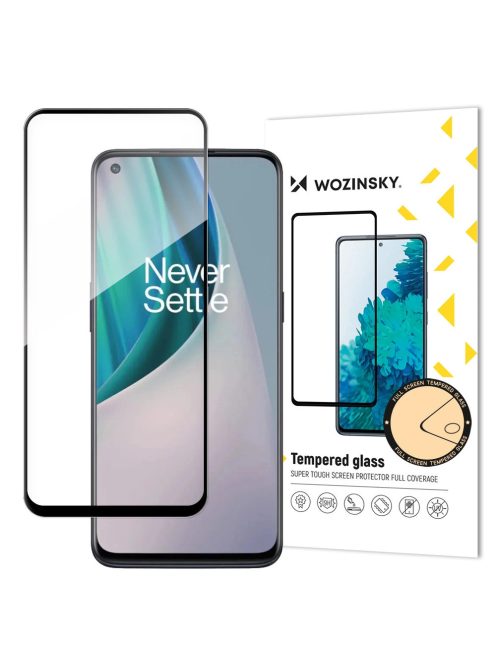 Wozinsky Super Tough Full Glue Tempered Glass Full Screen With Frame Case Friendly OnePlus Nord N10 5G Black