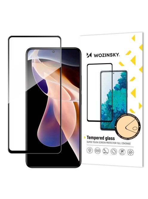 Wozinsky super tough full glue tempered glass full screen with frame case friendly xiaomi redmi note 11 pro + / 11 pro black