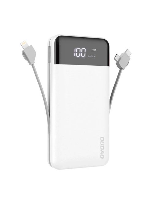 Dudao K1Pro powerbank 20000mAh with built-in cables white (K1Pro-white)