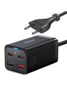 Baseus GaN3 Pro fast charger GaN 2 x USB Type C / 2 x USB 65W PD, QC4.0+, AFC, PPS + cable USB Type C - USB Type C 1m black (CCGP040101)