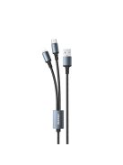 Dudao 2in1 USB cable for charging USB-A - USB-C / Lightning 6A 1.2m black (TGL2)