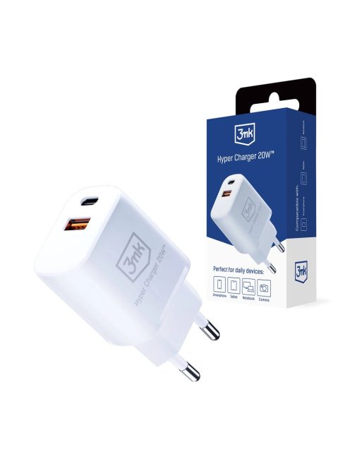 3MK HyperCharger 20W 1xUSB-C + 1xUSB-A PD / QC charger