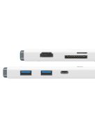 Baseus Lite Series multifunctional HUB USB Type C - 2 x USB 3.0 / USB Type C PD / HDMI 1,4 / SD / TF white (WKQX050102)