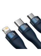 Baseus Flash Series II cable USB - USB Type C / Lightning / micro USB 100 W 1.2 m blue (CASS030003)