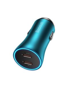   Baseus Golden Contactor Pro car charger 2x USB-C 40W blue (CGJP000003)