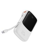 Baseus Qpow power bank 10000mAh built-in USB Type-C cable 22.5W Quick Charge SCP AFC FCP white (PPQD020102)