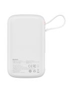 Baseus Qpow power bank 10000mAh built-in USB Type-C cable 22.5W Quick Charge SCP AFC FCP white (PPQD020102)