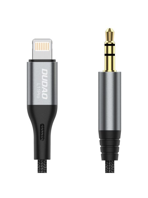 Dudao audio cable Lightning - mini jack 3.5mm 1m gray (L11PRO)