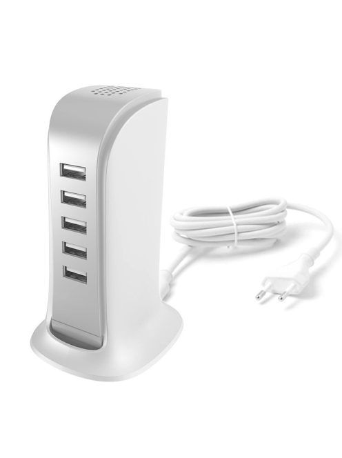 Dudao 5x USB charger with built-in EU power cable white (A5EU)