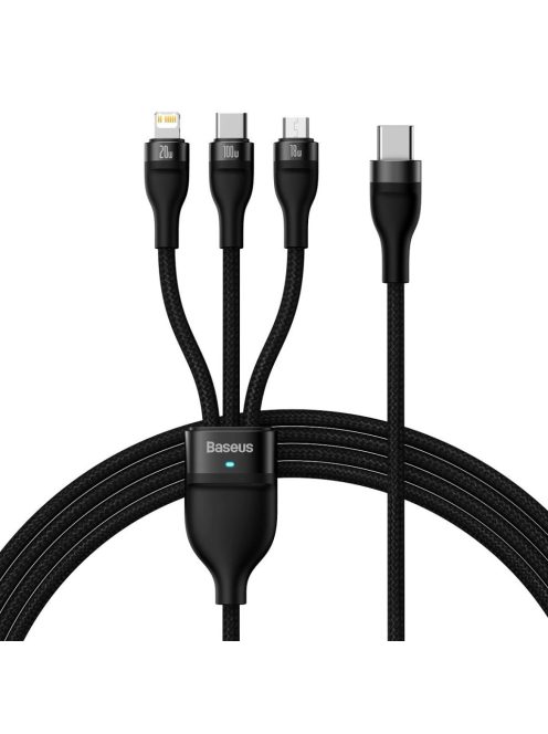 Baseus Flash Series II cable USB Type C - USB Type C / Lightning / micro USB 100 W 1.5 m black (CASS030201)