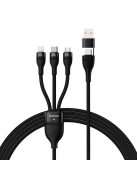 Baseus Flash Series II USB Type C / USB Type A cable - USB Type C / Lightning / micro USB 100 W 1.2 m black (CASS030101)