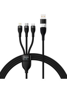   Baseus Flash Series II USB Type C / USB Type A cable - USB Type C / Lightning / micro USB 100 W 1.2 m black (CASS030101)