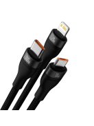 Baseus Flash Series II USB Type C / USB Type A cable - USB Type C / Lightning / micro USB 100 W 1.2 m black (CASS030101)