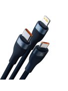 Baseus Flash Series II cable USB Type C / USB Type A - USB Type C / Lightning / micro USB 100 W 1.2 m blue (CASS030103)