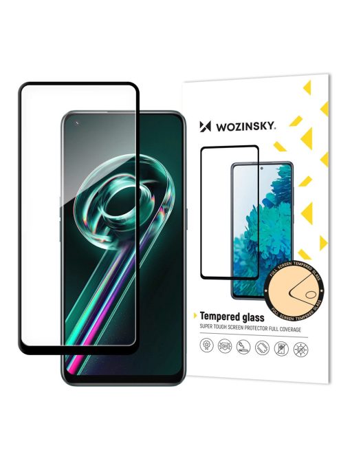 Wozinsky super tough full glue tempered glass full screen with frame case friendly realme 9 pro + (9 pro plus) black