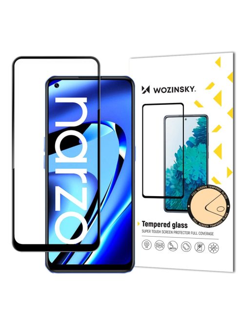 Wozinsky Super Tough Full Glue Tempered Glass Full Screen With Frame Case Friendly Realme Narzo 50A Black