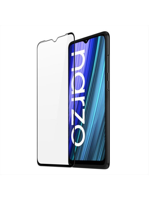 Dux Ducis 9D Tempered Glass 9H Full Screen Tempered Glass with Realme Narzo 50A frame black (case friendly)