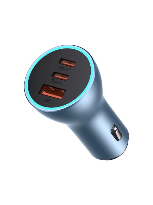 Baseus Golden Contactor Pro car charger USB-A + 2x USB-C 65W QC4.0 blue (CGJP010003)