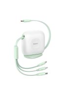 Baseus Traction Series 3-in-1 retractable cable USB Type C - micro USB / USB Type C / Lightning Power Delivery 100W 1.7m green (CAQY000006)