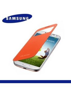   Samsung Galaxy S4 telefonvédő (hívószámkijelzés, S-View Cover) Flip, NARANCSSÁRGA