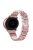 18mm 3-beads Rhinestone Decor Smart Watch Strap Metal Wrist Band for Garmin Venu 2S/Vivoactive 4S - Pink