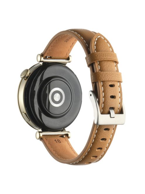 18mm Watch Strap for Huawei Watch GT 4 41mm / Garmin Venu 3S Genuine Cow Leather Watch Band - Brown