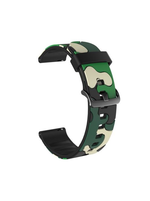 20mm Camouflage Skin Silicone Watch Band for Samsung Galaxy Watch Active1/2/Watch 42mm/Gear Sport/Huami Amazfit GTR 42mm/Bip GTS/Garmin Vivoactive 3/Move HR/Huawei Watch GT2 42mm - Green