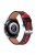 20mm Cowhide Leather Wrist Band for Garmin Venu Stylish Color Splicing Adjustable Replacement Strap - Black/Red