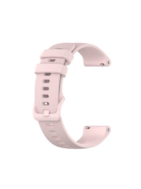 20mm Grid Texture Silicone Watch Strap for Polar Ignite  / Garmin Vivomove 3 / vivoactive 5 / Active 5 Replacement Smart Watch Band - Pink