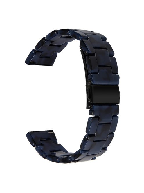 20mm Resin Smart Watch Strap for Garmin Vivomove 3/Garminmove 3, Replacement Wristband with Stainless Steel Buckle - Dark Blue