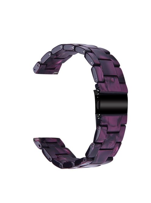 20mm Resin Smart Watch Strap for Garmin Vivomove 3/Garminmove 3, Replacement Wristband with Stainless Steel Buckle - Dark Purple