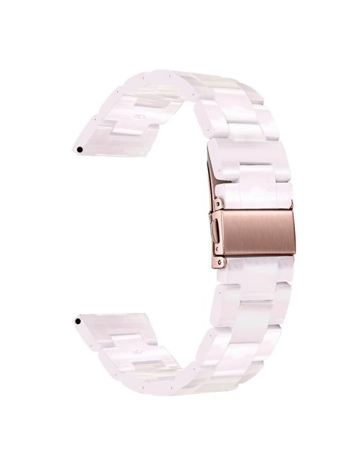 20mm Resin Smart Watch Strap for Garmin Vivomove 3/Garminmove 3, Replacement Wristband with Stainless Steel Buckle - Light Pink