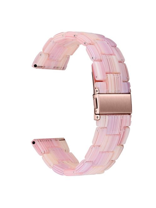 20mm Resin Smart Watch Strap for Garmin Vivomove 3/Garminmove 3, Replacement Wristband with Stainless Steel Buckle - Silk Pink