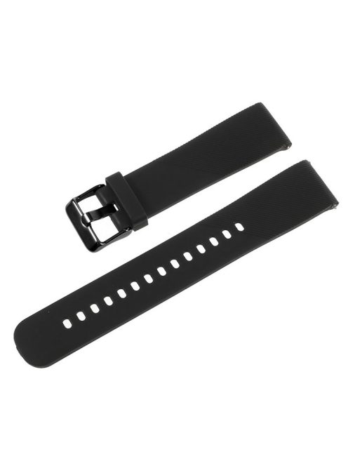 20mm Soft TPU Watch Band Strap for Samsung Gear S2 Classic / Garmin Vivoactive 3 / Amazfit Youth - Black