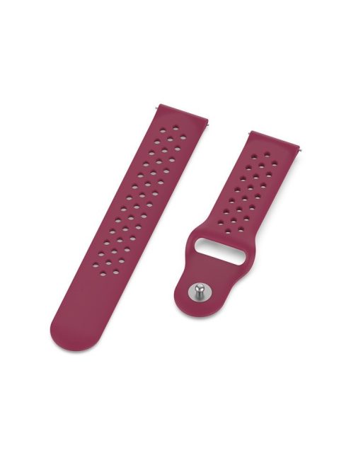 20mm Soft Ventilation Silicone Watch Band Replacement for Garmin Move Luxe/Move Style/Move 3/Move Venu - Wine Red