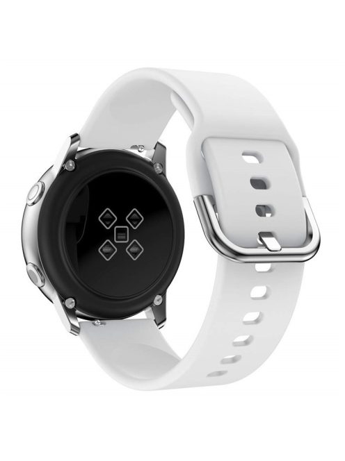 20mm Square Buckle Silicone Smart Watch Band Strap for GarminMove Luxe/Move Style/Move 3 - White