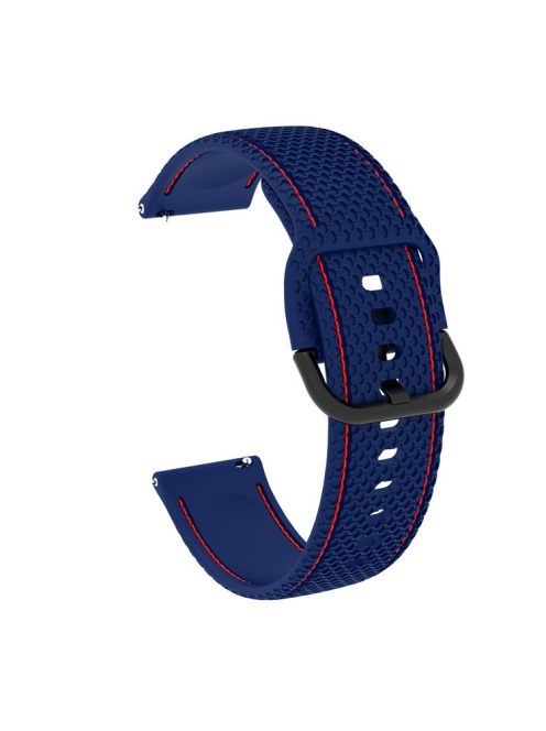 20mm Stitching Line Silicone Watchband Strap Replacement for Samsung Galaxy Watch Active/Active2 40mm/Watch 42mm/Huami Amazfit GTR (42mm)/Garmin vivoactive 3/Huawei Watch GT2 (42mm) - Dark Blue/Red