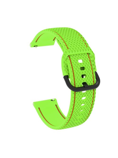 20mm Stitching Line Silicone Watchband Strap Replacement for Samsung Galaxy Watch Active/Active2 40mm/Watch 42mm/Huami Amazfit GTR (42mm)/Garmin vivoactive 3/Huawei Watch GT2 (42mm) - Green/Red