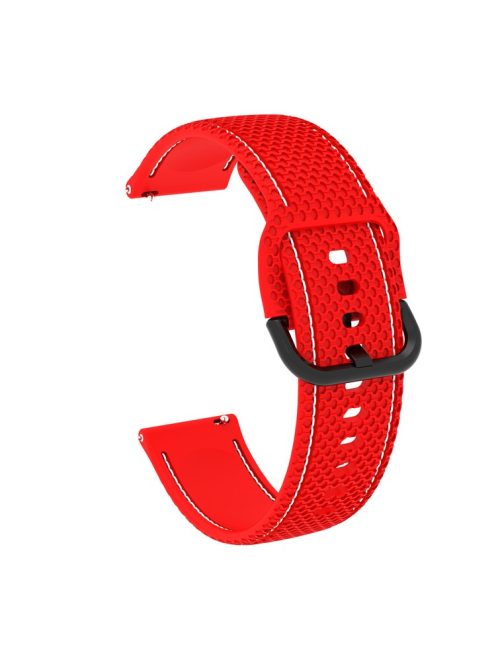 20mm Stitching Line Silicone Watchband Strap Replacement for Samsung Galaxy Watch Active/Active2 40mm/Watch 42mm/Huami Amazfit GTR (42mm)/Garmin vivoactive 3/Huawei Watch GT2 (42mm) - Red/White