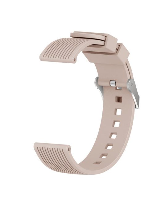 20mm Stripe Texture Silicone Smart Watch Band for GarminMove Luxe/Move Style/Move 3/Move Venu - Khaki