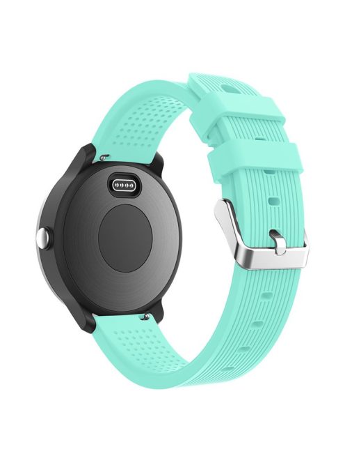 20mm Stripes Texture Silicone Watchband for Garmin Vivoactive 3 Adjustable Watch Strap Replacement - Cyan