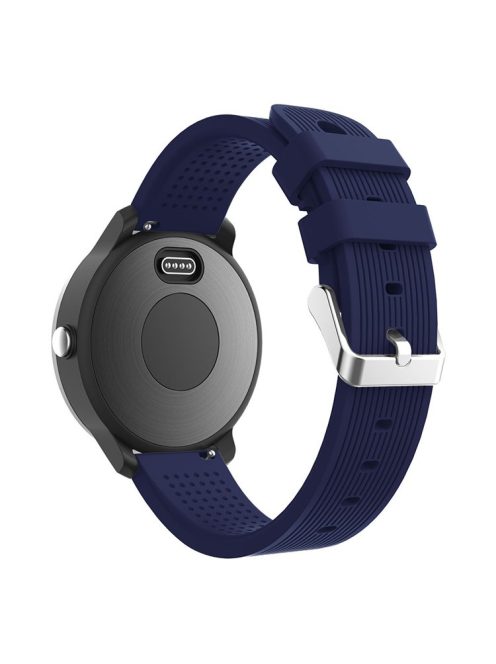 20mm Stripes Texture Silicone Watchband for Garmin Vivoactive 3 Adjustable Watch Strap Replacement - Dark Blue