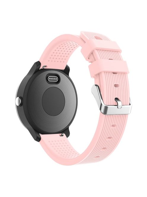 20mm Stripes Texture Silicone Watchband for Garmin Vivoactive 3 Adjustable Watch Strap Replacement - Pink