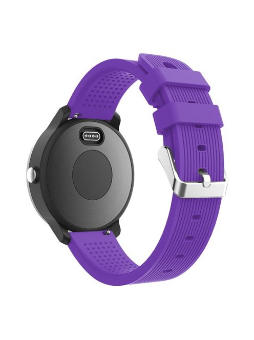 20mm Stripes Texture Silicone Watchband for Garmin Vivoactive 3 Adjustable Watch Strap Replacement - Purple